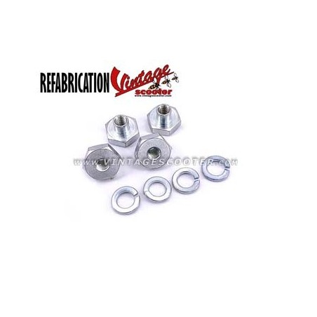 Jeu de 4 ecrous de roue ACMA clef de 21mm + grovers